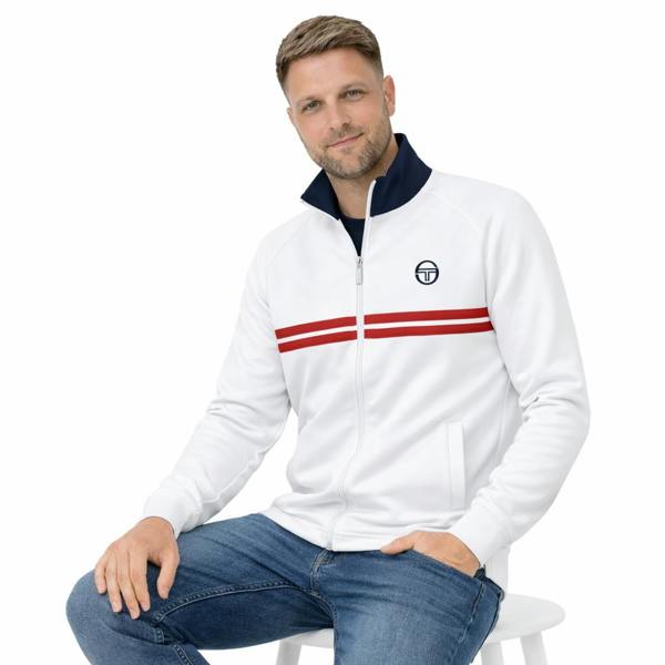 Sergio Tacchini Dallas Track Top Jacket White/Maritime Blue/Adrenaline Rush