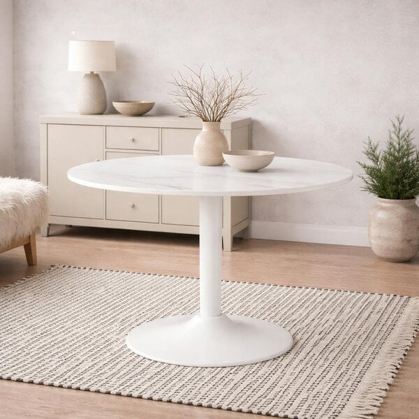 Wyld Haus Cloverfern White Ceramic Round Coffee Table