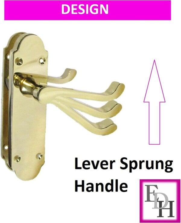 EDH Door Hardware Brass Plated Internal Door Handles - Door Handles Internal Sets, Brass Door Handle Set for Internal Doors