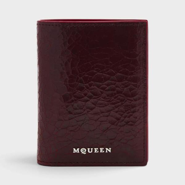 Alexander McQueen Bi-Fold Calf Leather Cranberry Red