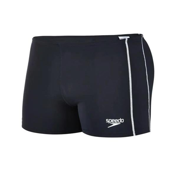 Navy Speedo Endurance Plus Classic Aquashort with black trunks and white stripe