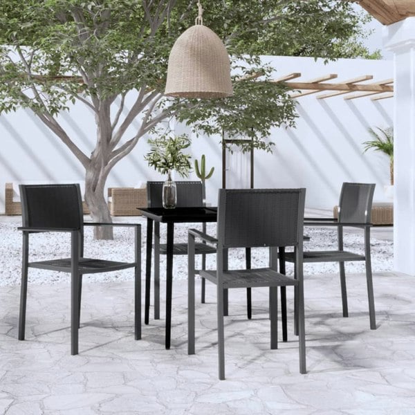 Berkfield 5 Piece Garden Dining Set Black