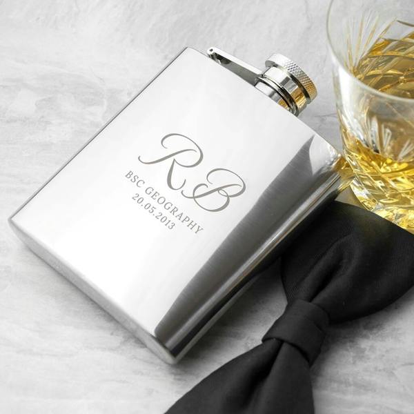Personalised Graduation Hip Flask - alternative angle
