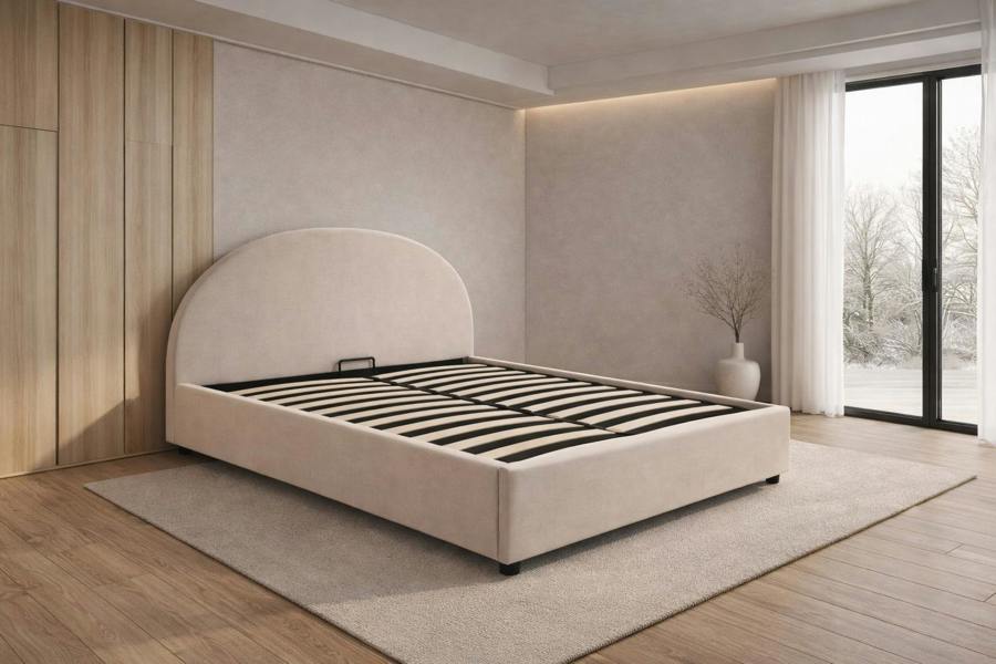 Nexus Mattress Modern U-Shape Ottoman Bed Frame with Storage