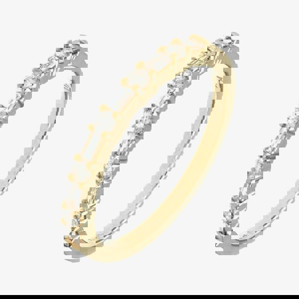 T. H. Baker 18ct Yellow Gold 0.45ct Baguette & Brilliant Cut Diamond Half Eternity Ring PR09207 18KY