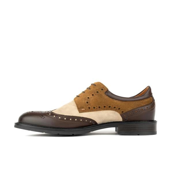 Embassy London Toledo - Brown, Cream & Tan - Men's Leather & Suede Oxford Shoe
