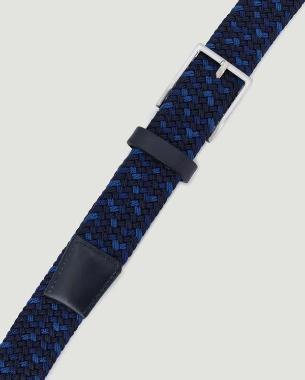 Larsson & Co Navy Multi Tonal Woven Casual Stretch Belt