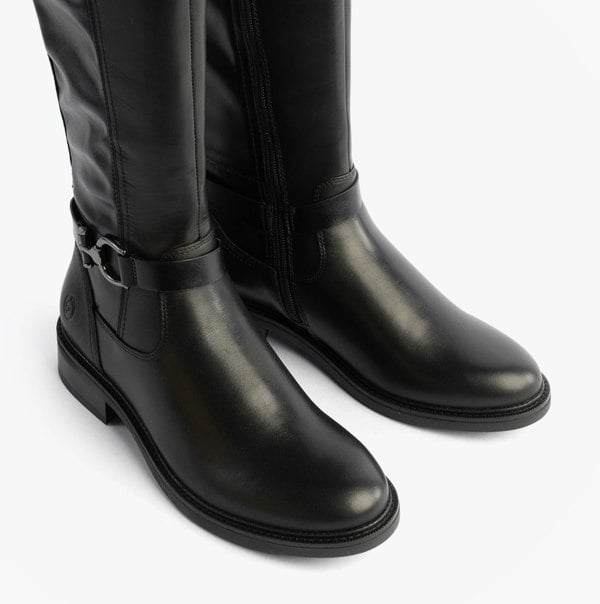 Remonte Womens Leather Tall Knee High Boots Black