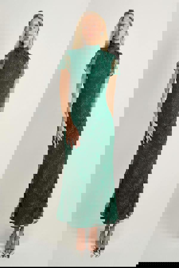 GWD Gracie Green Lace Maxi Dress