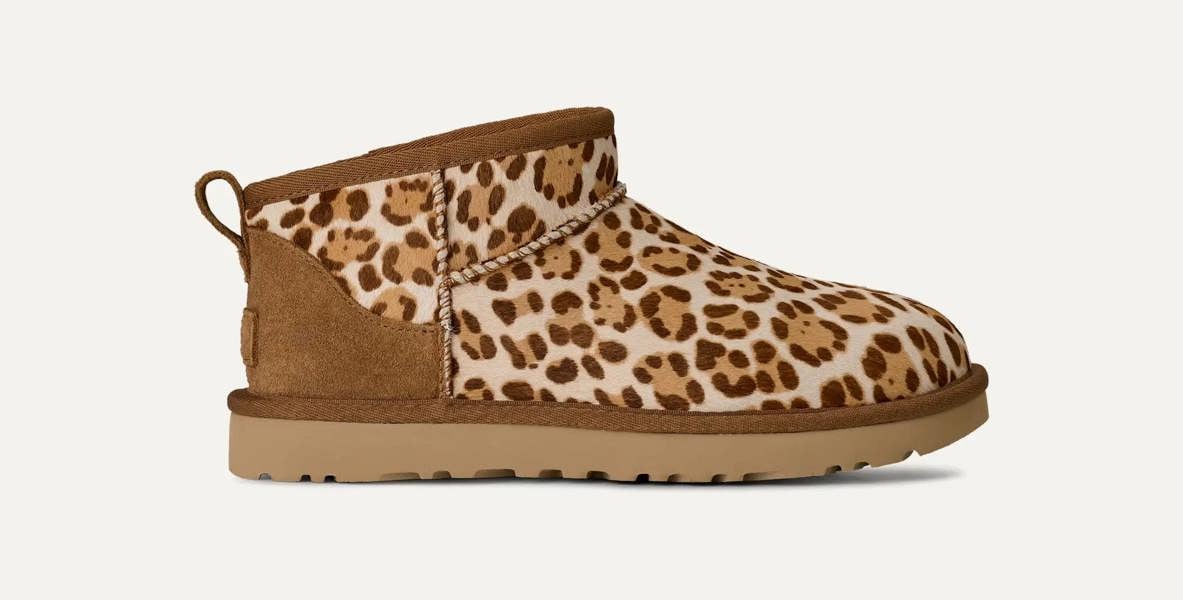 UGG Women's Classic Ultra Mini Plains Boot Felicity Leopard Jasmine