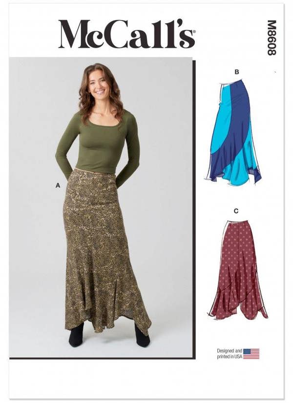 McCalls 8608 Paper Sewing Pattern – Women's Skirt, Easy