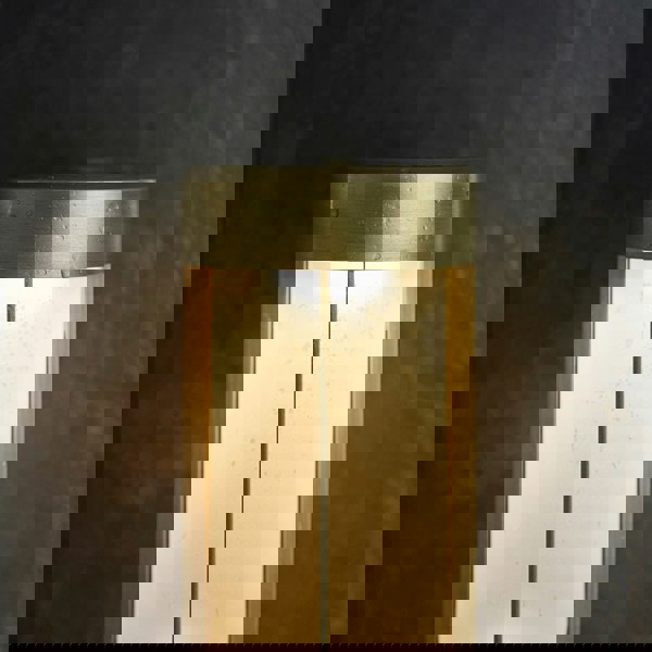 Brushed Gold Outdoor Wall Light & Frosted Glass Shade IP44 Rated 8W LED Module