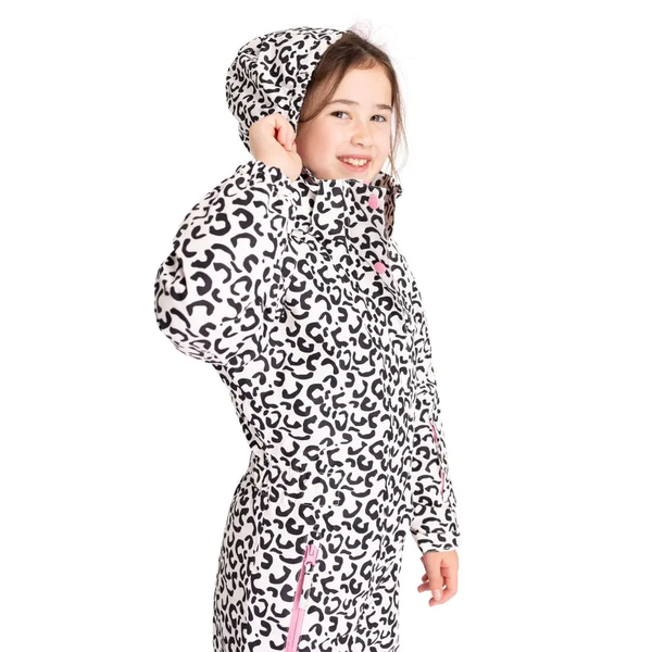 Trespass Girls Heysen Leopard Print Ski Suit - White