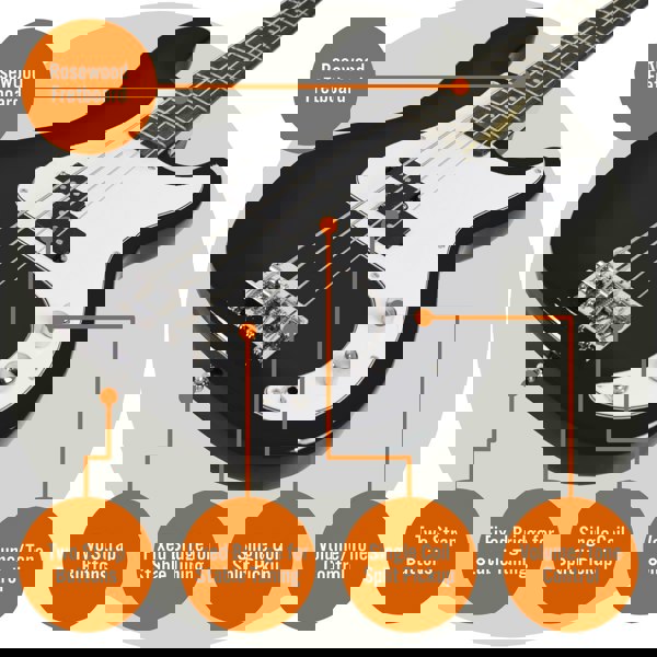 3rd Avenue Rocket Series Electric Bass Guitar Pack Bass Guitars#colour_Black