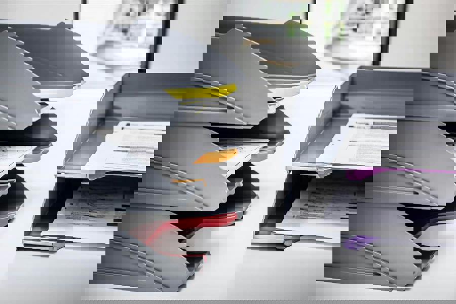 Durable VARICOLOR ECO Stackable Letter Tray Files | A4+ Colour Coded 5 Pack