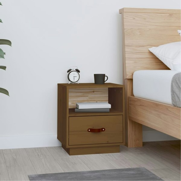 Berkfield Bedside Cabinet Honey Brown 40x34x45 cm Solid Wood Pine