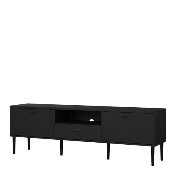 Wyld Haus Nagoya Black Media TV Unit 2 Doors 1 Drawer 1 Shelf
