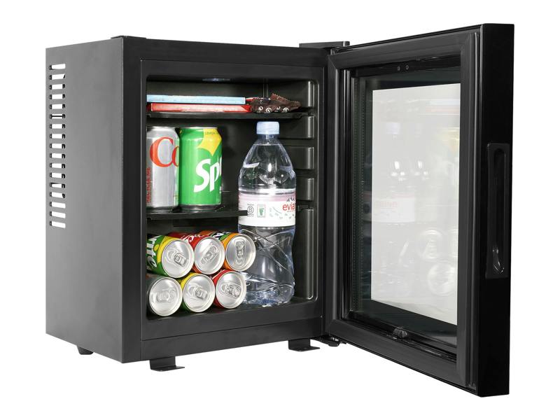 Corby Eton E Glass Door Minibar in Black - UK Plug