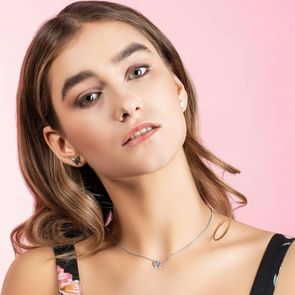 Butterfly Stud Earrings with Brushed Finish - namana.london