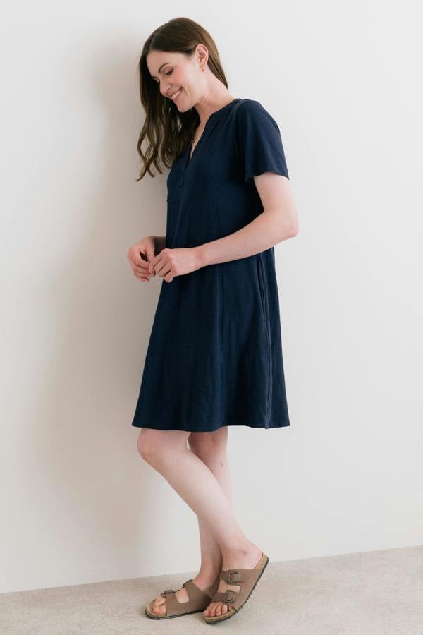 Lily & Me Terrace Organic Cotton Jersey Swing Dress Navy