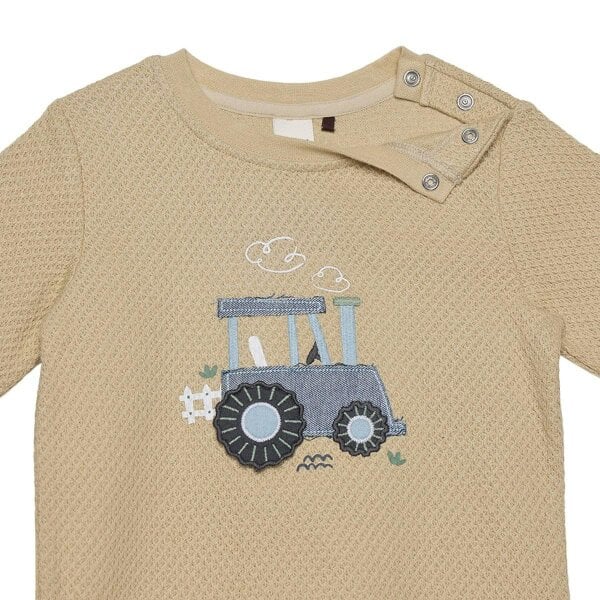 Mini Cuddles Tractor T-shirt (Beige)