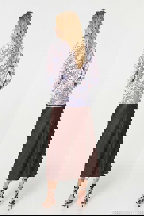 Blue | Butterfly Print Long Sleeve Knit Top
