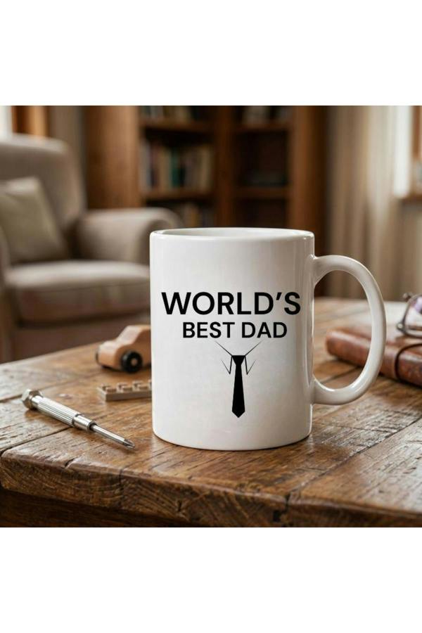 Dyzi World's Best Dad Ceramic Coffee Mug 320ml White Father's Day Gift
