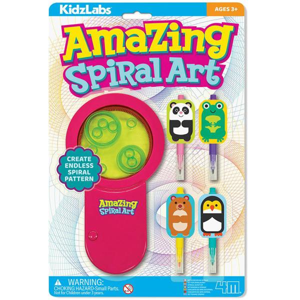 4M Amazing Spiral Art | Kids Craft Set with Spiral Tool & Coloured Animal Pens