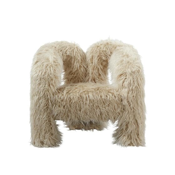 Wyld Haus Frida Quirky Furry Ivory Armchair