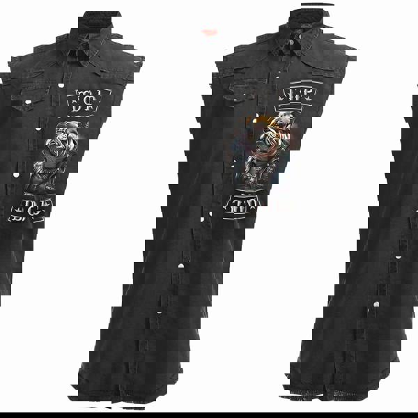 TOP DOG - Sleeveless Stone Washed Worker Black