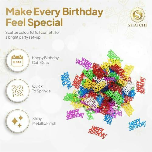 16th Birthday Gold Metallic Confetti Table Decoration, 1 Pack x 14 g for Birthday Parties image 4