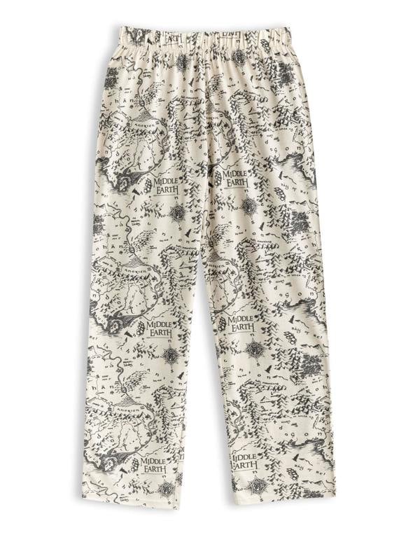 Lord Of The Rings Mens Black Logo Short Sleeve Long Leg Pyjama Set