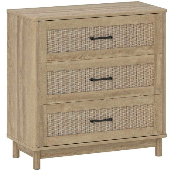76 cm Wide Drawer Chest of Drawers with 3 Drawer - Oak