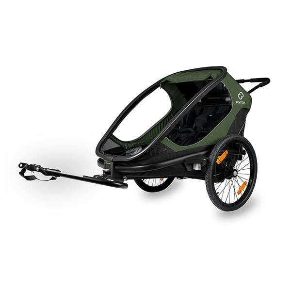 Hamax Outback Twin Child Bike Trailer - Green/Black