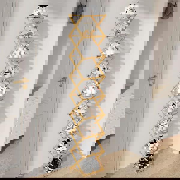 Living and Home 9/8/7/6 Tier Bamboo Folding Shoe Rack Shoe Storage Organiser