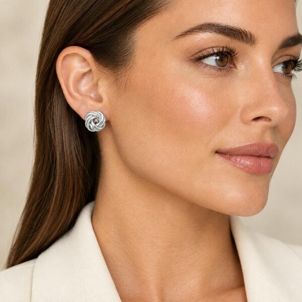 Cachet London Quant Silver Clip On Earrings