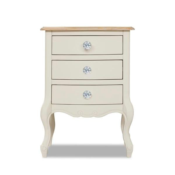 Statement Furniture Juliette Vintage Chic 3 Drawer Bedside Table with Crystal Handles