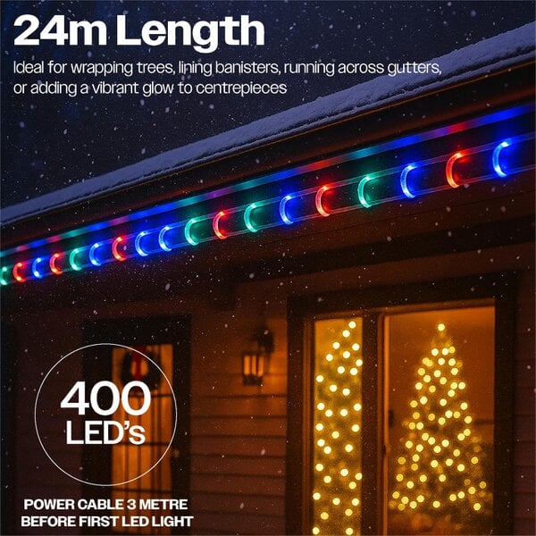 Scotts of Stow Xmas Haus RGB Mini Seed LED Multifunction String Lights APP Control  Multifunction Handheld Remote 24m