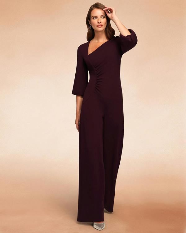 HotSquash Ruched Jumpsuit with Sleeves