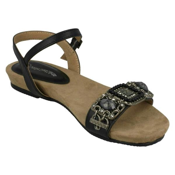 Leather Collection Ladies Leather Collection Flat Mule Sandals