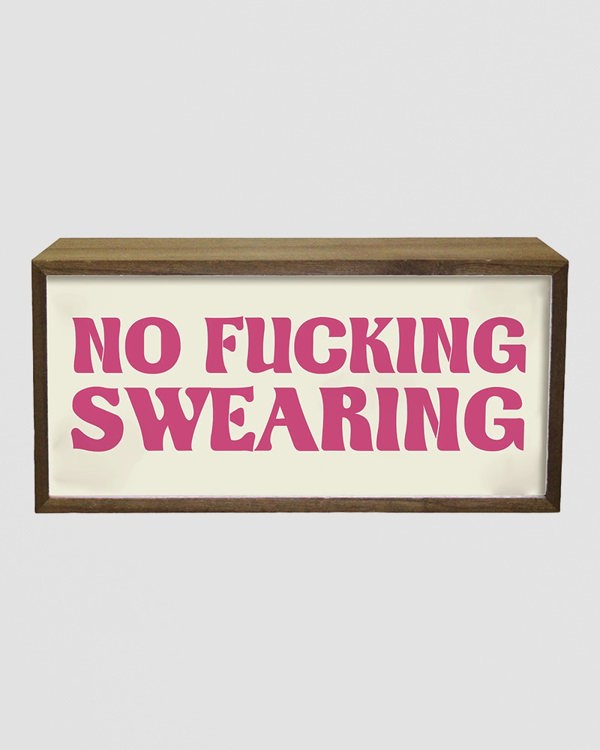 LED Light Box Sign - No Swearing Allowed (Sort Of)