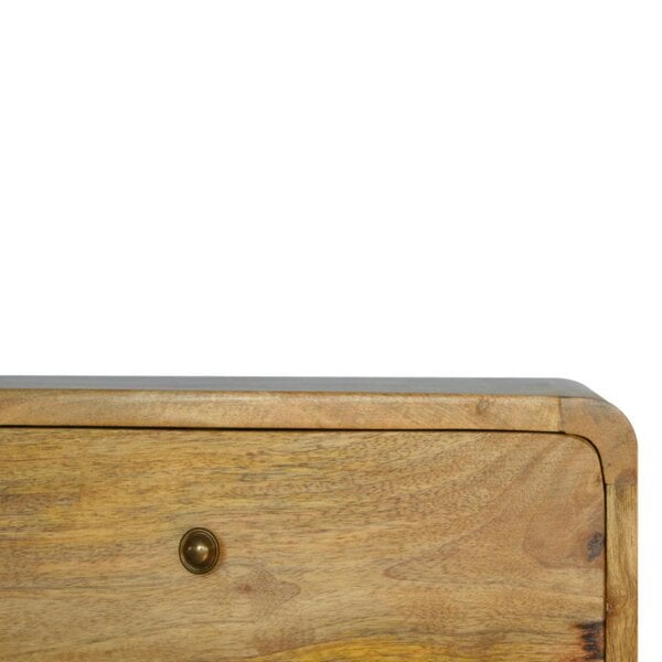 Wyld Haus Gradara Natural Oak Mango Wood 2 Drawer Floating Bedside Table