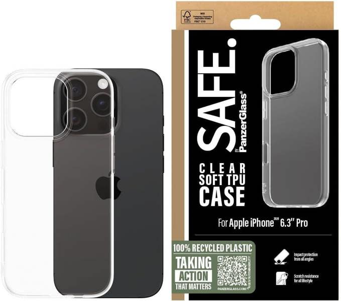 PanzerGlass Panzer Glass Safe Soft TPU Clear Case for iPhone 16 Pro 6.3" - SAFE95897