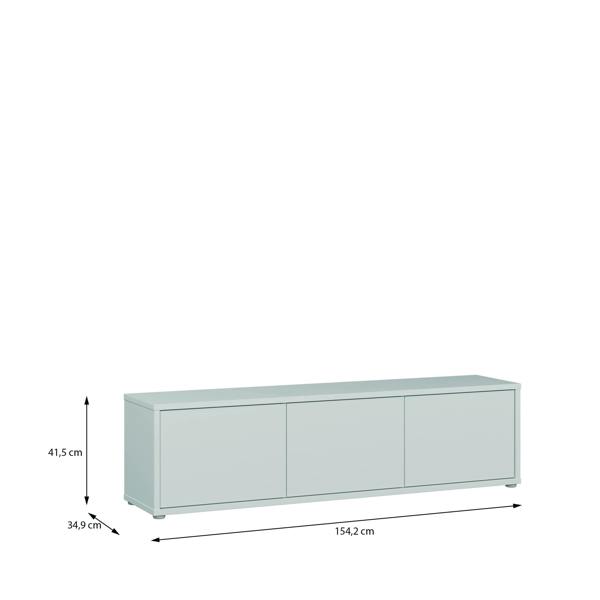 Furniture To Go Alice Springs Wide TV Cabinet with 3 Doors Push-to-Open in Light Grey
