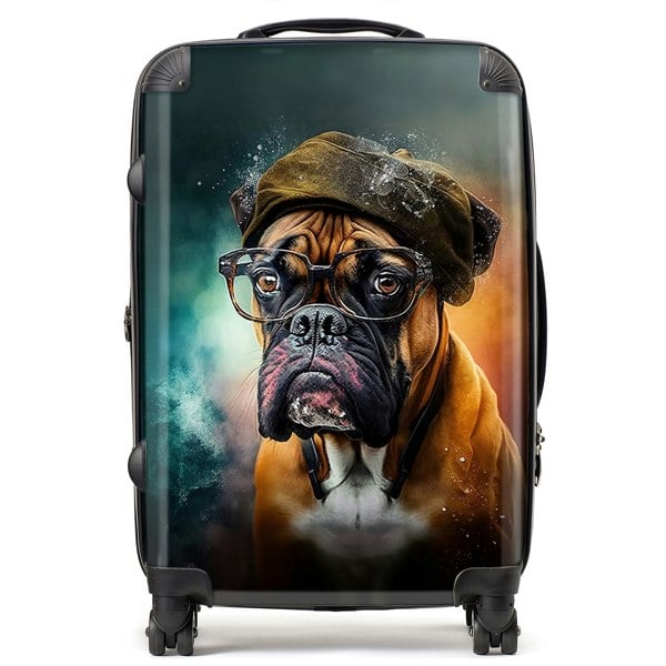 Warren Reed Boxer Dog Splashart Suitcase