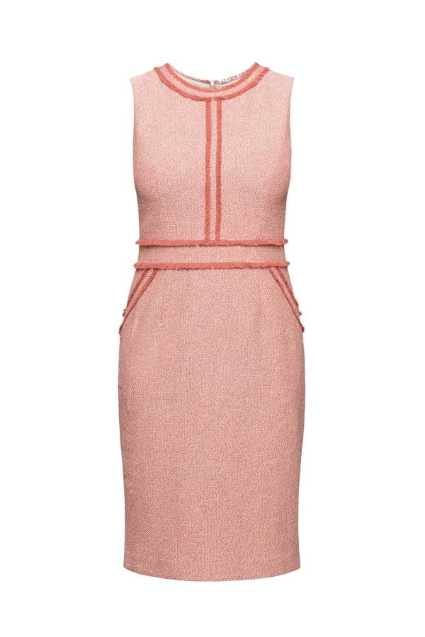 Rumour London Eloise soft pink cotton tweed dress with fringed detail