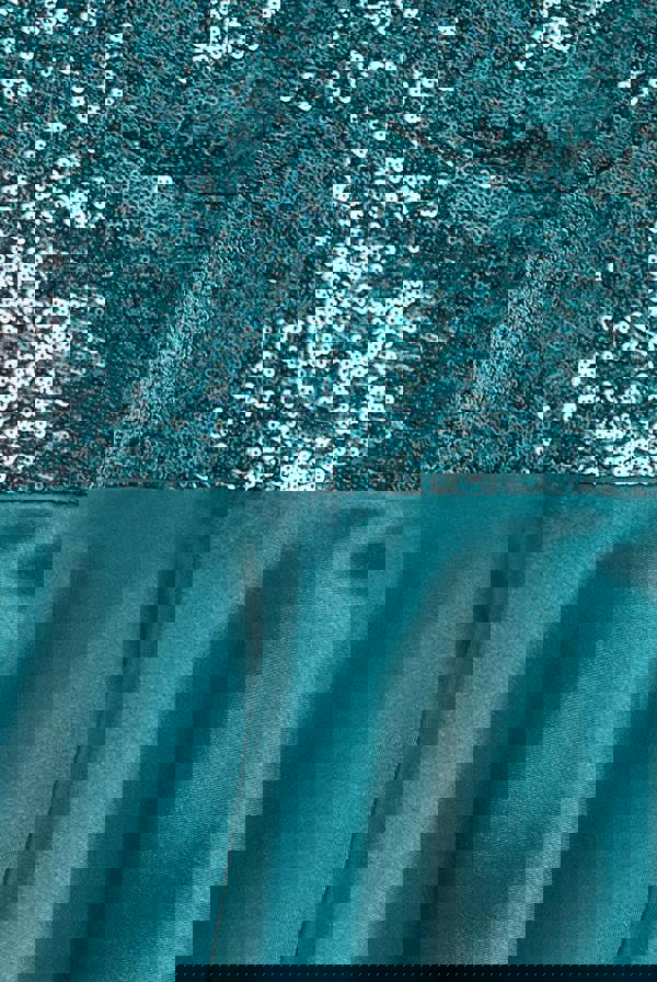 Sequin And Satin Tiered Hi-Low Mini Skater Dress - Emerald Green DR1317PB