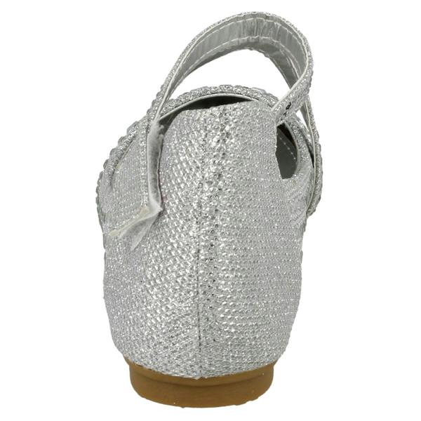 Spot On Girls Spot On Glitter Flat Ballerina Party Shoes H2335