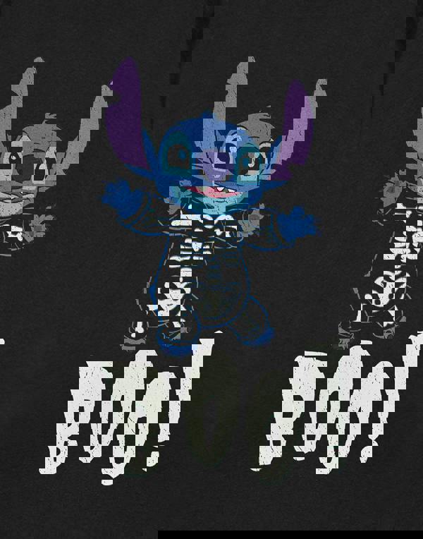 Disney Lilo & Stitch Womens Black Boo Short Sleeved T-Shirt