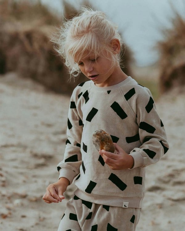Stone Confetti Print Velour Sweatshirt - image 3